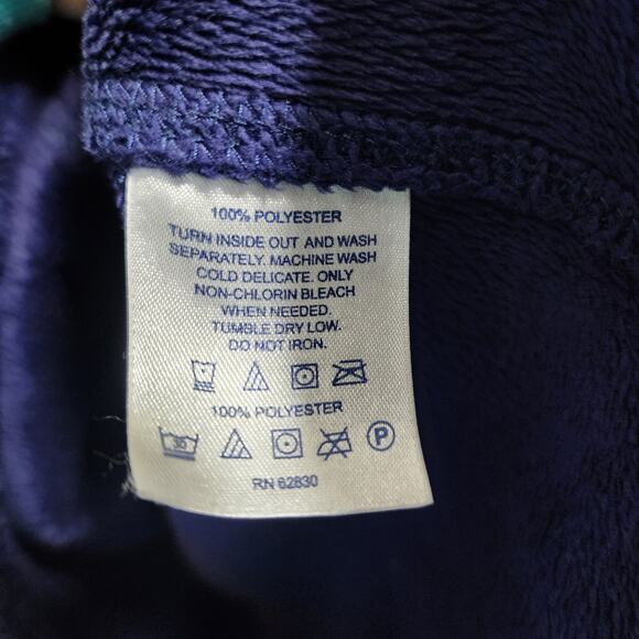 Lands' End super soft plush 1/4 zip pullover blue fleece woman's size medium - Picture 7 of 8